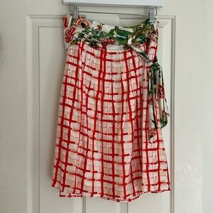 Anthropologie Maeve pleated skirt w/ tie belt. Size 8